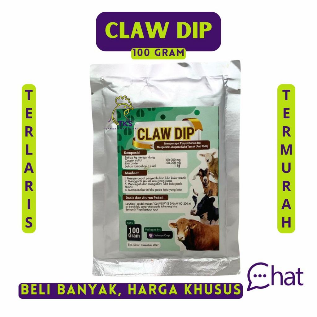 CLAW DIP 100 GRAM - Obat Kuku Sapi - Mengobati Luka Kuku Teracak & Kulit Sapi