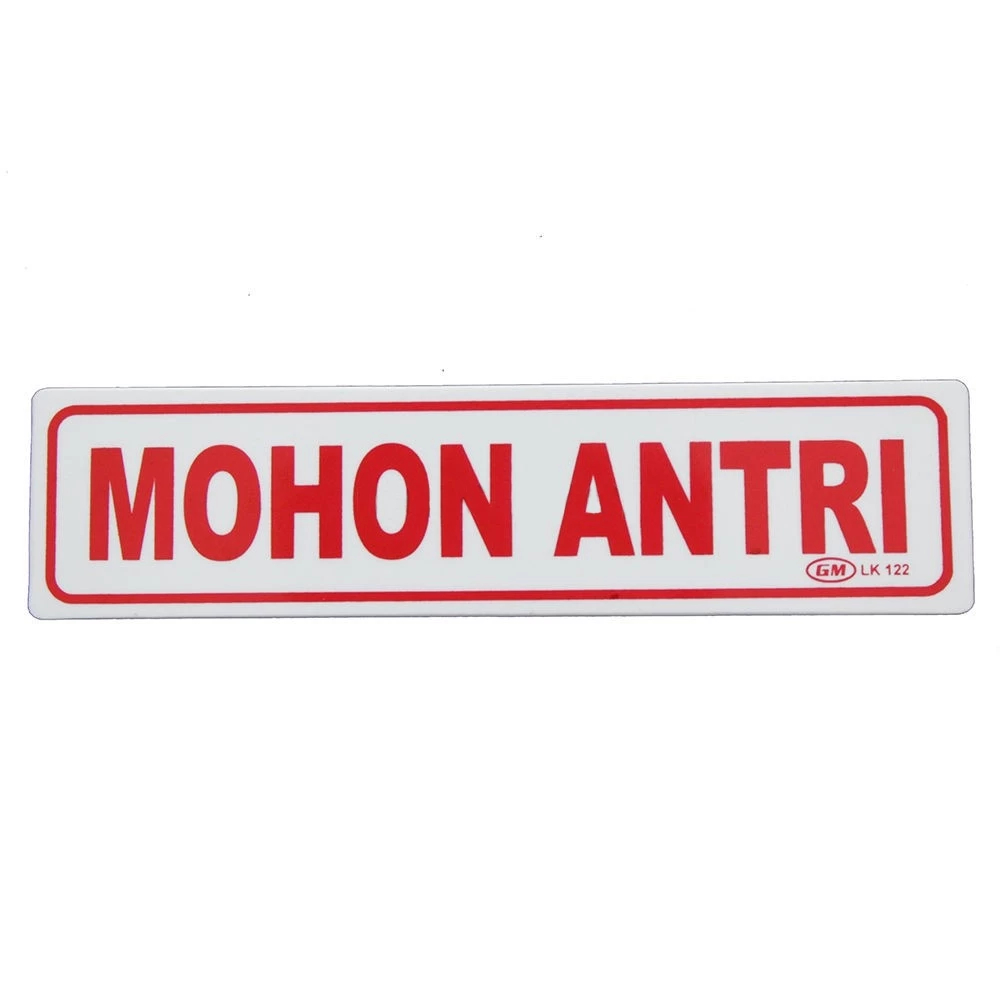 

GM LABEL MOHON ANTRI / LABEL AKRILIK MOHON ANTRI