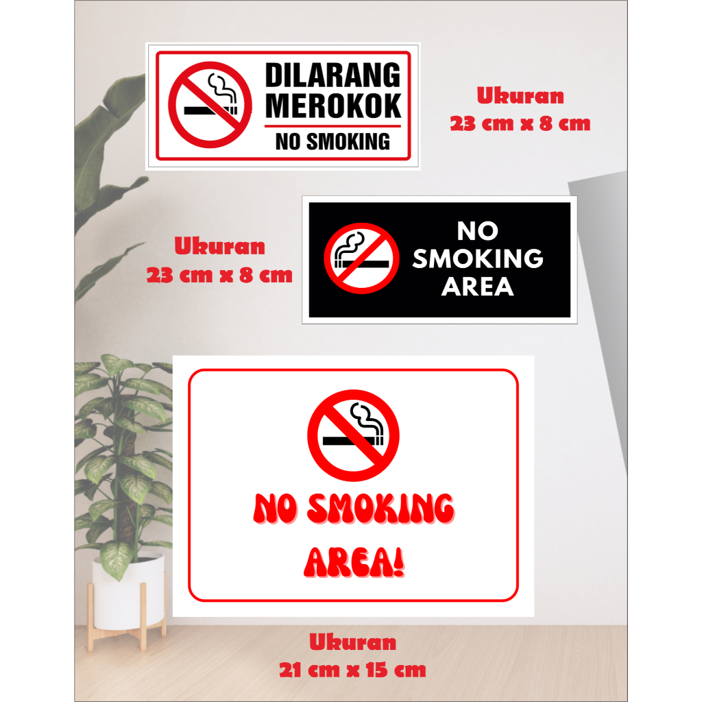 

STIKER DILARANG MEROKOK / NO SMOKING BAHAN STICKER VINYL TAHAN AIR