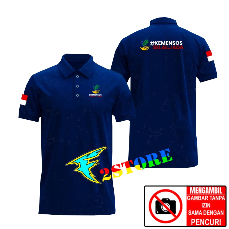 Baju Kaos Kerah Model kerah KEMENSOS - SELALU ADA Kaos kerah F2ASTORE