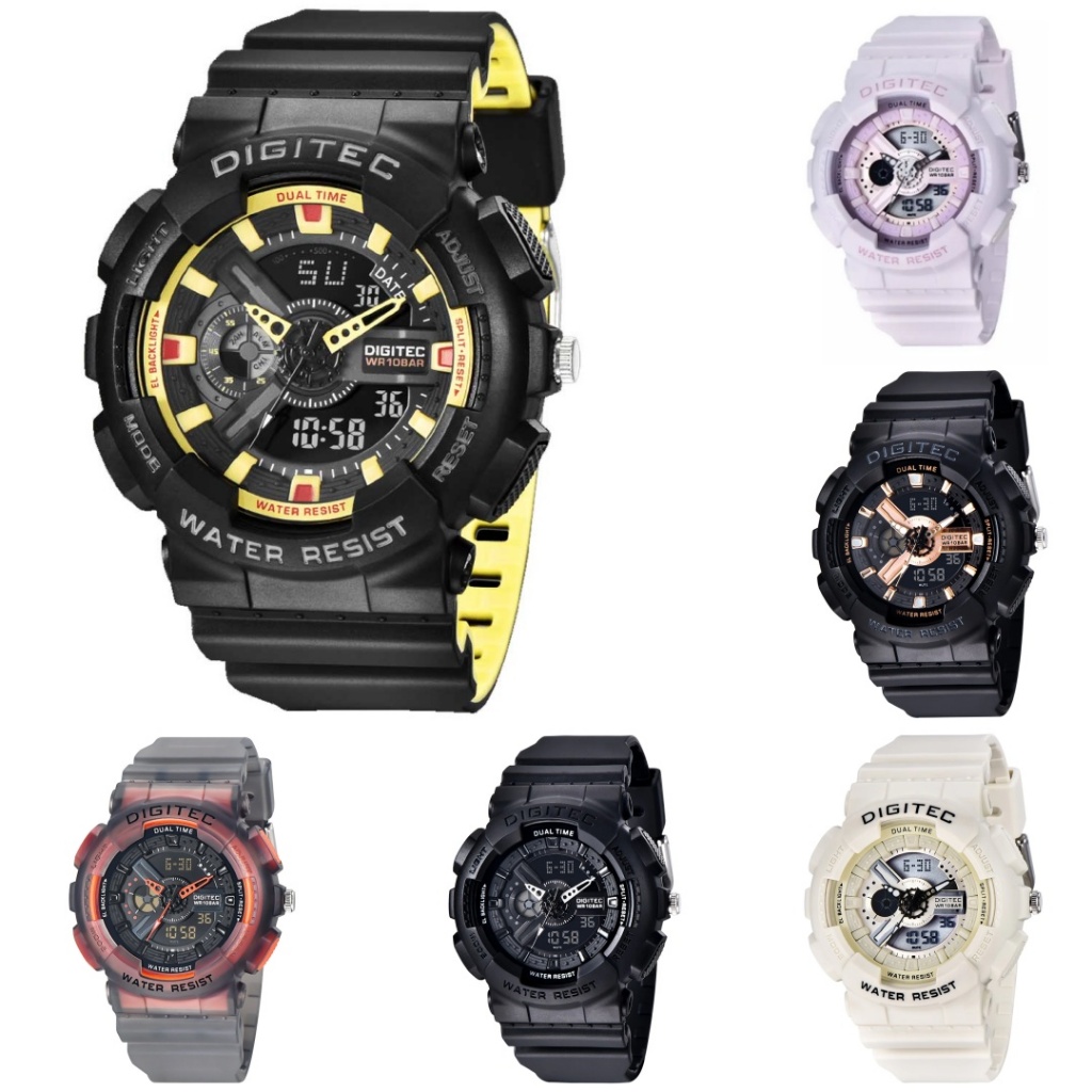 Jam Tangan Digitec Wanita BDA-4020T DG-4020T DA-4020T Digital RUBBER Original Garansi Resmi