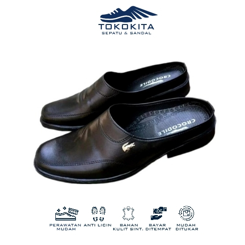 sandal sepatu slop tutong crocodile pria/sandal bustong pria/sandal formal pria
