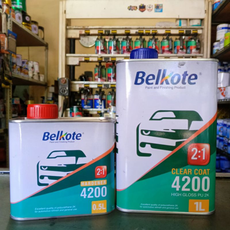 Clear Belkote 4200 2:1 High Gloss PU 1.5 Liter Set/ Pernis Belkote 4200 2:1/ Belkote Pernis Mobil Gl