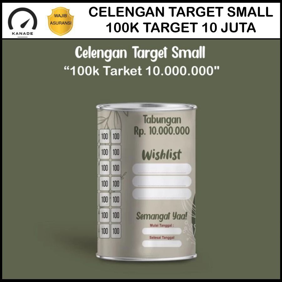 Celengan Target / Celengan Viral / Celengan Anak / Celengan Murah / Celengan permanen 100K Target 10
