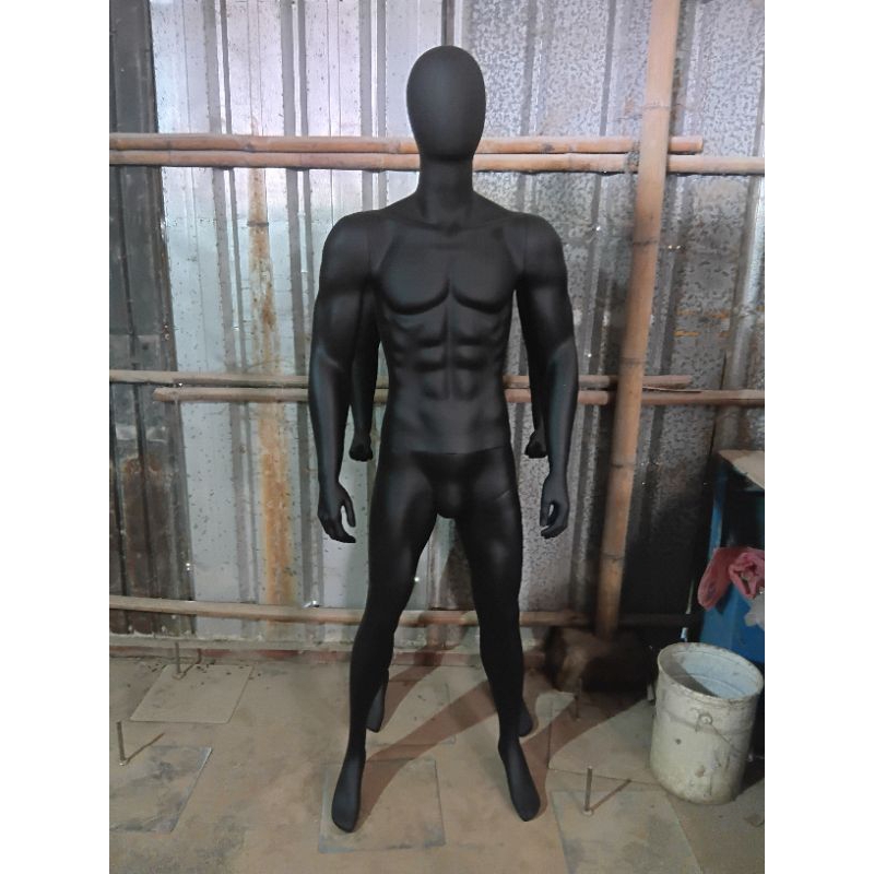 patung manekin full body sport pria doff hitam