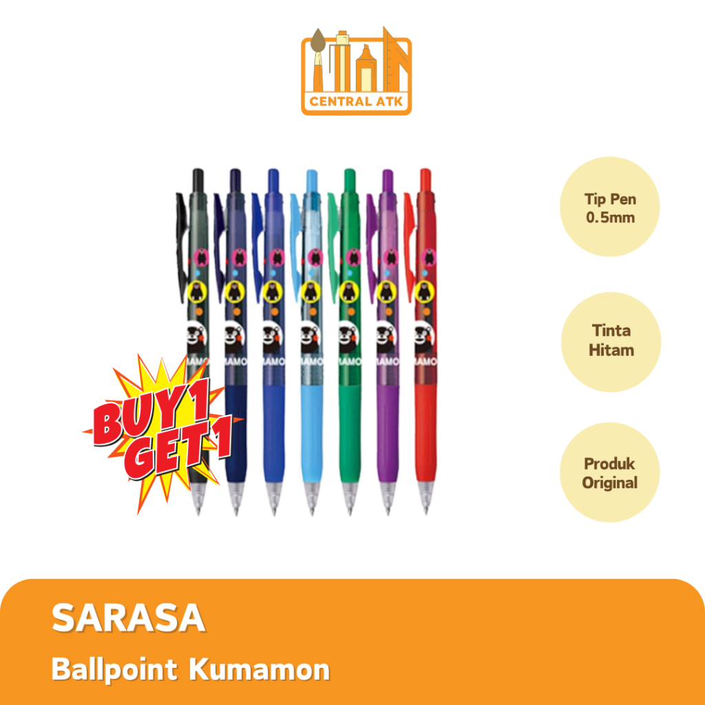 

PROMO ! SARASA BOLPEN / PULPEN KUMAMON 0.5 (1 PCS) BUY 1 GET 1 FREE