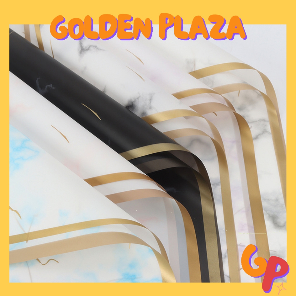 

Kertas Buket Bunga Marble Flower Wrapping Gold Line Marble Cellophane KB6048