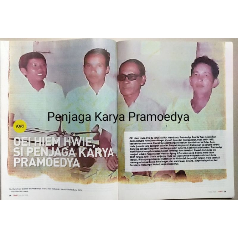 Majalah Tempo Juli 2010 - Oei Hiem Hwie Si Penjaga Karya Pramoedya / Perpustakaan Medayu Agung
