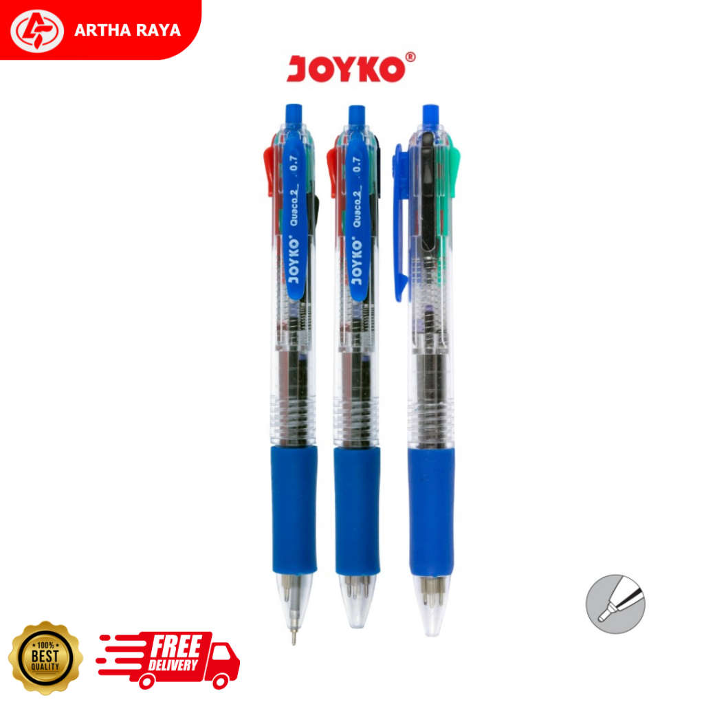 

Ball Pen Pulpen Pena Joyko BP-283 Quaco 2 0.7 mm 4 Warna 1 Pcs