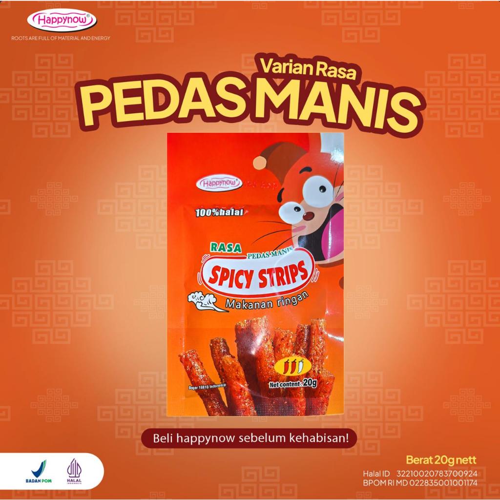 

6pc 20gr happy now snack viral spicy sticks enak halal dan BPOM aman dikonsumsi dan bergizi