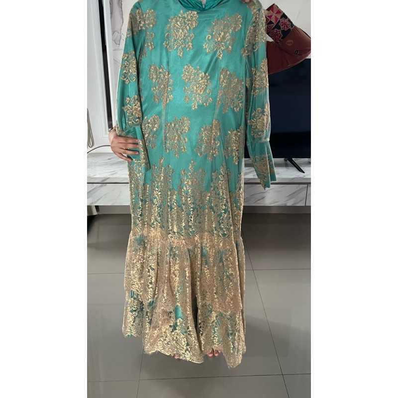 gaun pesta broklat jahit preloved