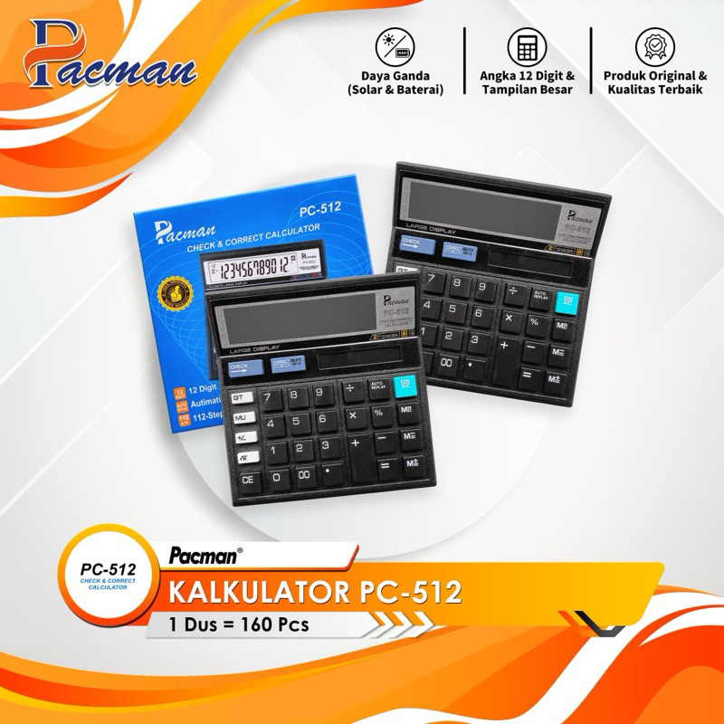 

Kalkulator PC - 512 | Calculator 12 Digit | Automatic Replay | Solar Energy & Battery