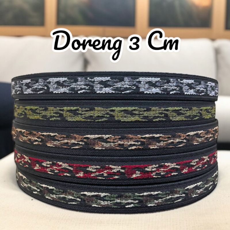 WEBING BISBAN TALI SANDAL MOTIF "DORENG" UK 3 CM_WEBING ISI SPONS