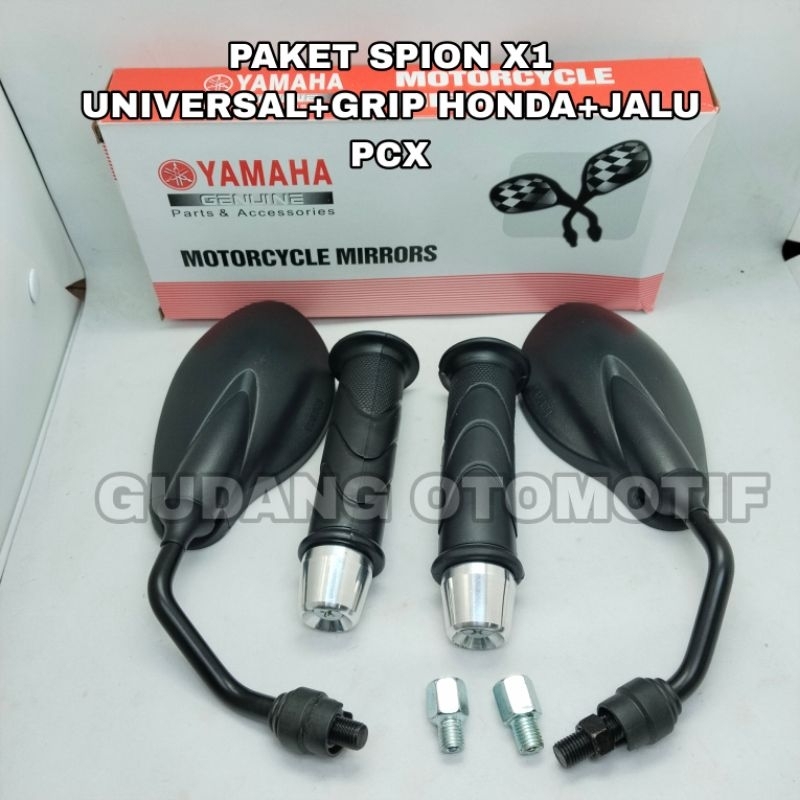 (PROMO) PAKET SPION X1 UNIVERSAL+GRIP HONDA+JALU PCX BEAT,GENIO,VARIO, PCX, MIO SMILE, ADV BISA UNTU