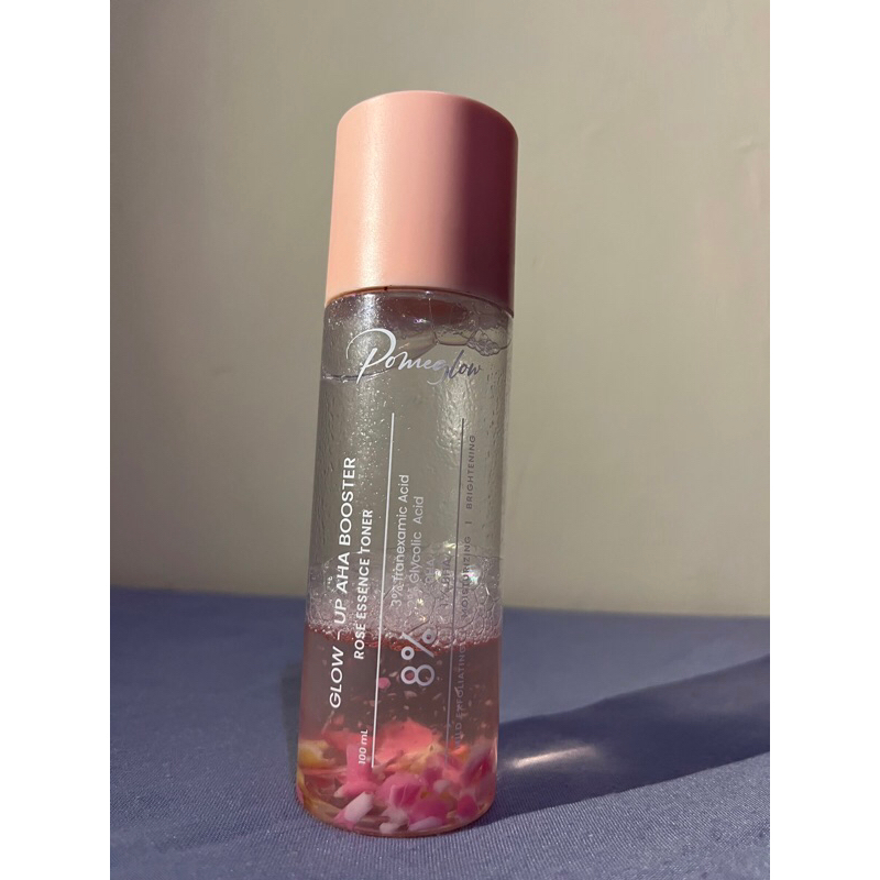 Preloved Pomeglow Glow Up AHA Booster Rose Essence Toner Exfoliating