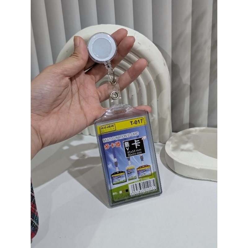 

( 1 SET ) TEMPAT ID CARD SILICONE GEL 2 KARTU+ YOYO TRANSPARAN