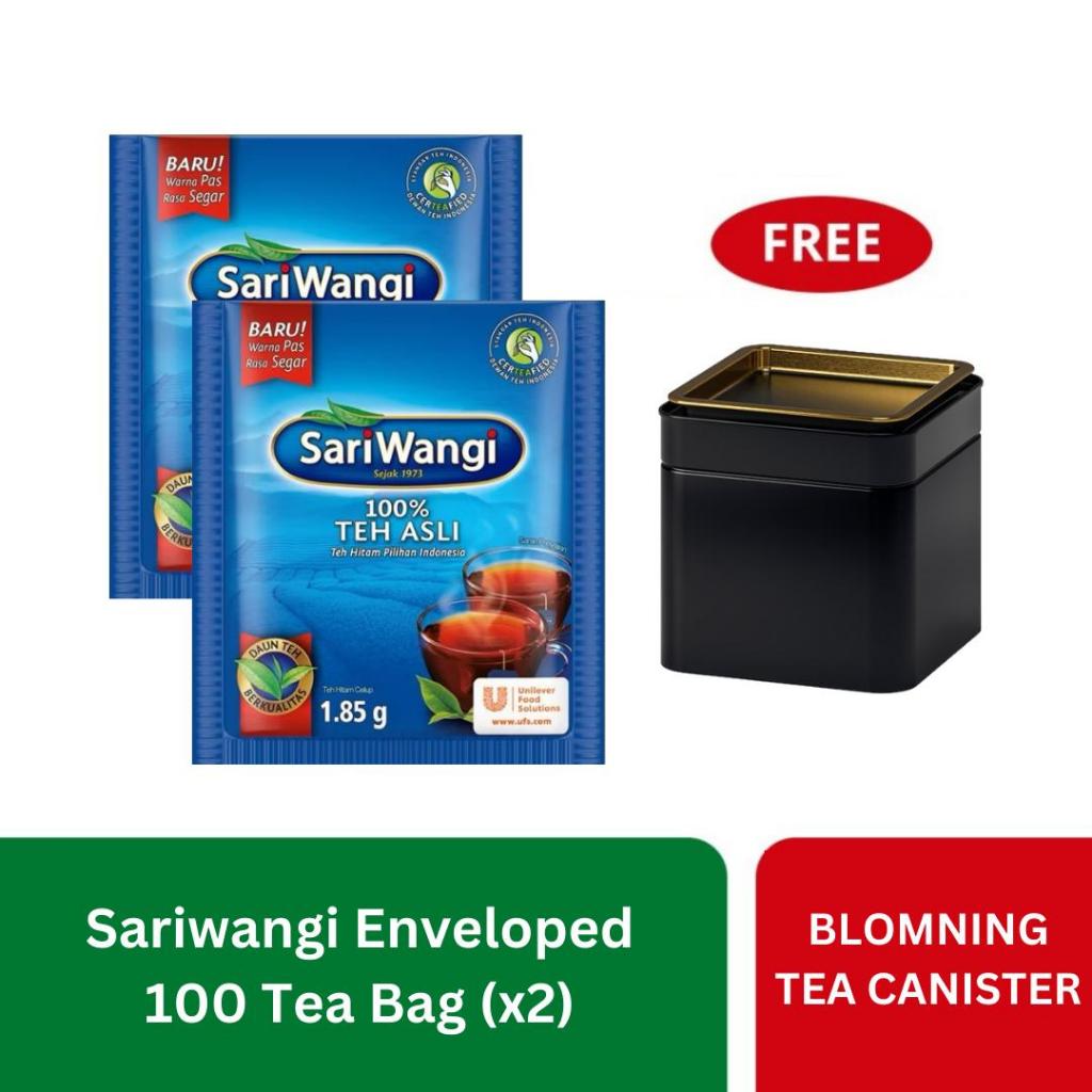 

Sariwangi Teh Celup Enveloped 100TB (X2) + Free Gift - Tins Coffee And Tea Canister Blomning Ikea Size 10X10X10CM