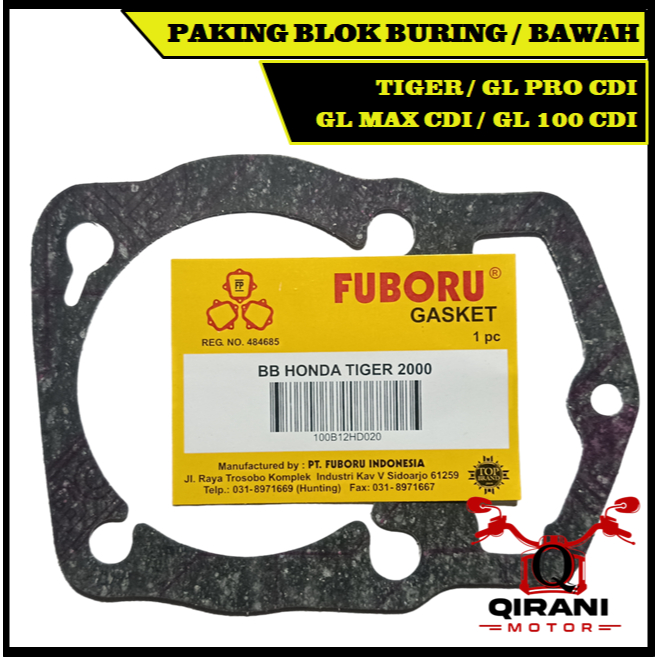PERPAK BLOK BURING TIGER / GL PRO CDI / GL MAX CDI / GL 100 CDI PERPAK GASKET BAWAH / KAS FUBORU
