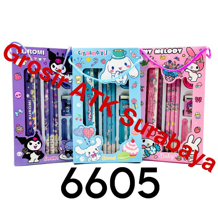 

Paket Alat Tulis / Study Set / Stationery Set Kotak Pensil Sanrio My Melody Cinnamorol Kuromi