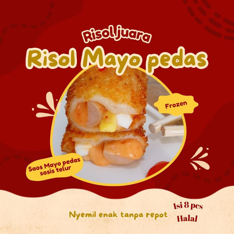 

Risolmayo/risol mayo isi 4/8 frozen, risol juara