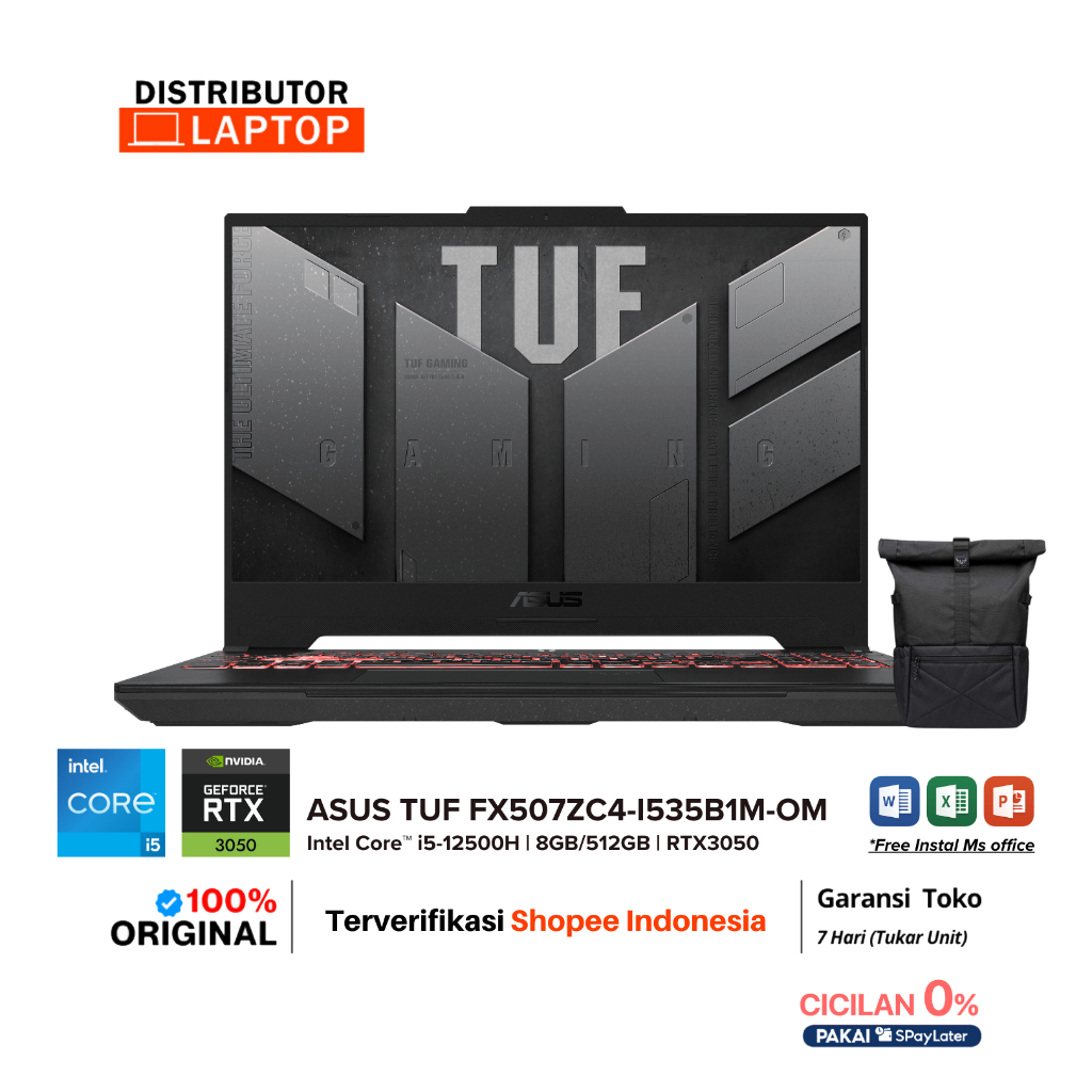 ASUS TUF GAMING F15 FX507ZC4 i5-12500H RTX3050 Garansi Resmi