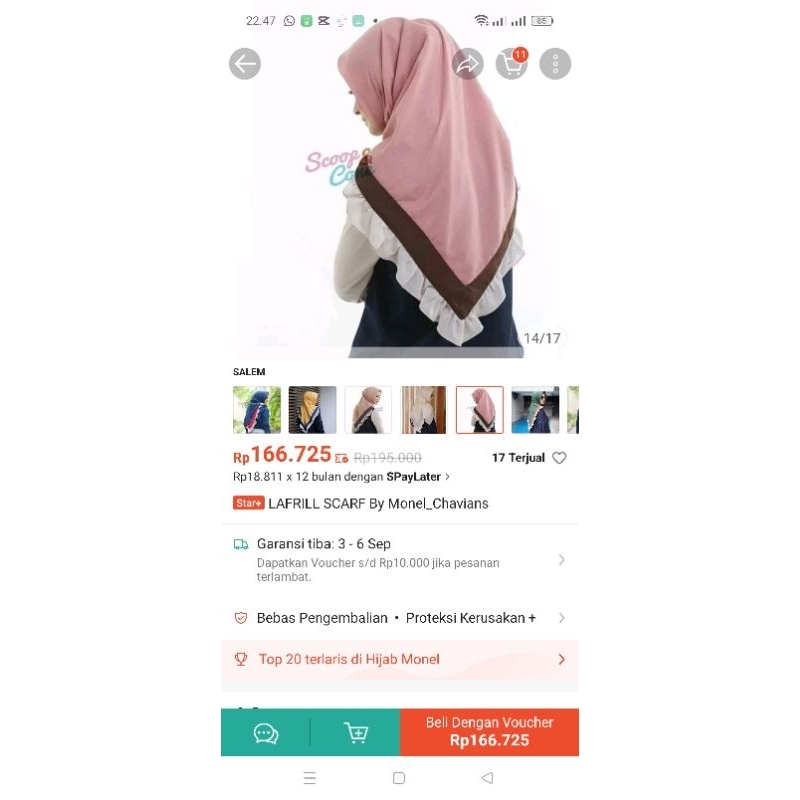 jilbab PRELOVED original scoop and cone