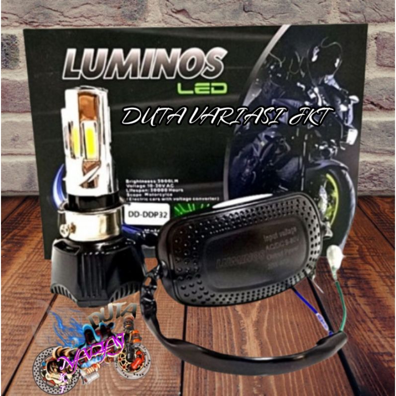 LAMPU LED LUMINOS ORIGINAL 6 SISI LAMPU DEPAN LED AC / DC MOTOR MERK LUMINOS ORIGINAL