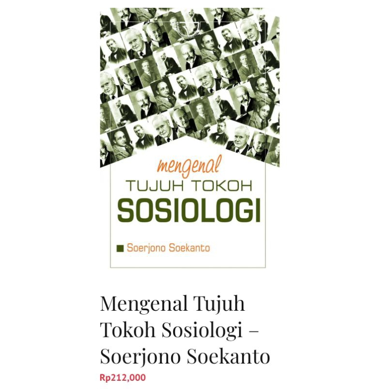 Buku Mengenal Tujuh Tokoh Sosiologi karangan Soerjono Soekanto