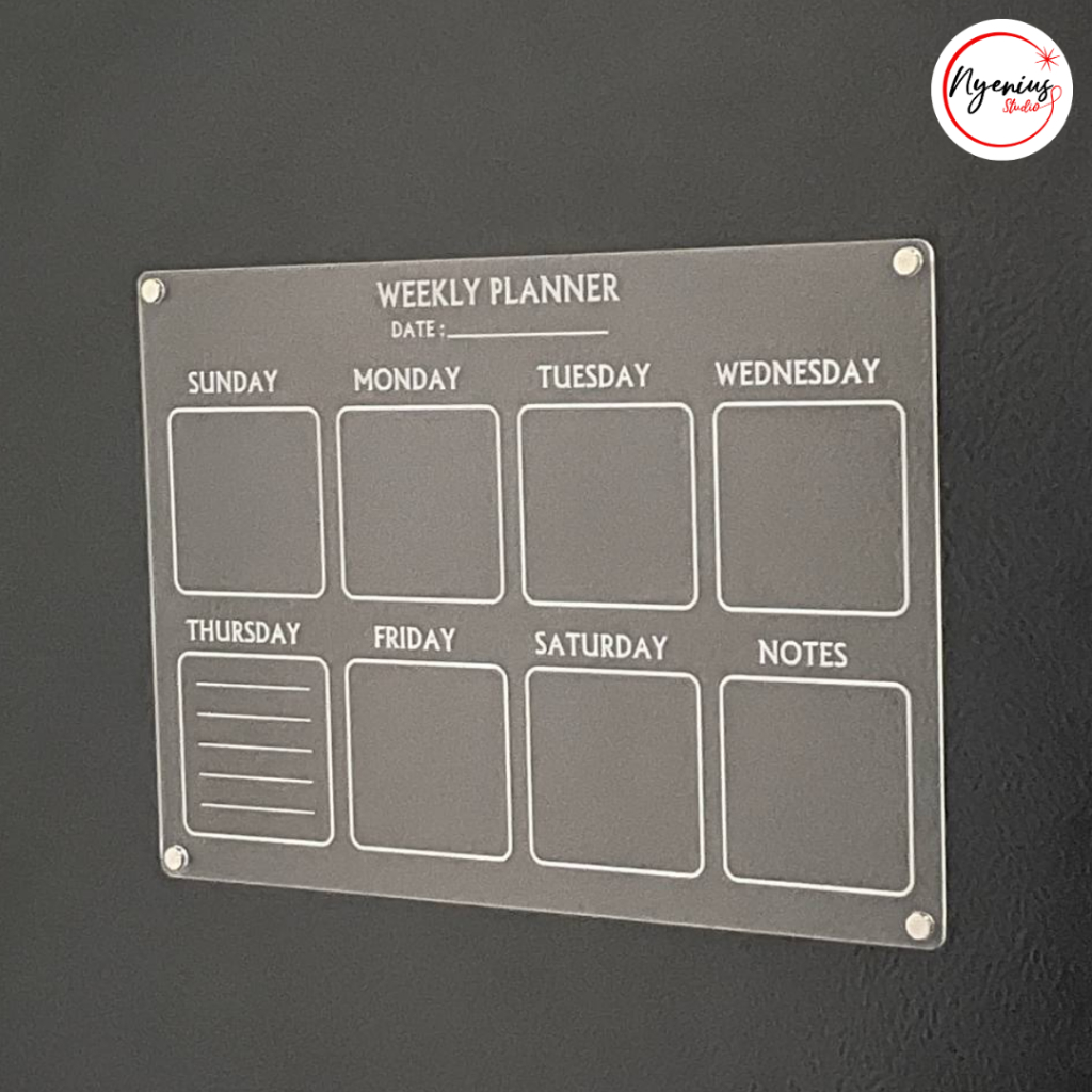 

Weekly Planner Magnet Kulkas | Akrilik Custom Dinding | Schedule Board