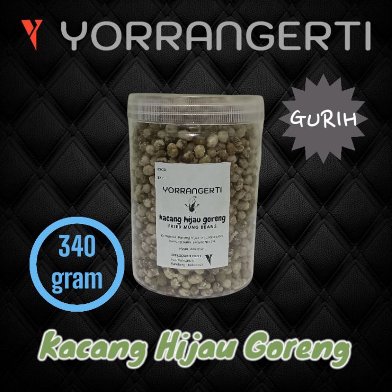 

Kacang Hijau Goreng - Camilan Enak Gurih Renyah Murah Sehat Tanpa bahan pengawet - Toples 340 gram