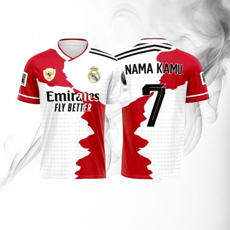 Jersey Indonesia X Madrid edisi spesial merah putih free nama dan nomer