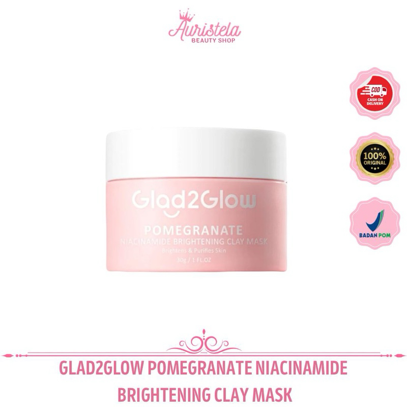 Glad2Glow Pomegranate Niacinamide Brightening Clay Mask