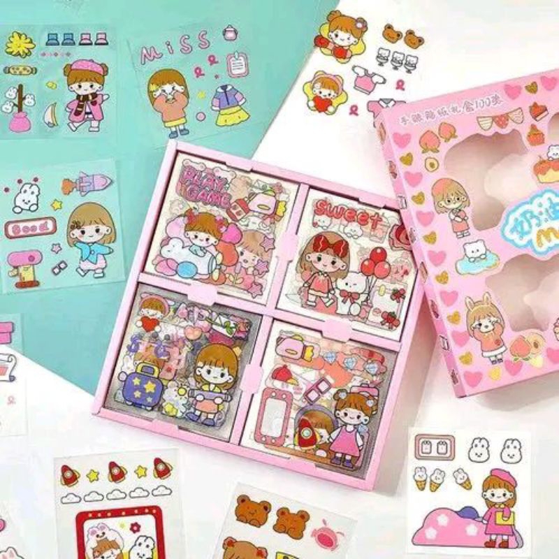 

J(J12) STIKER KARAKTER LUCU 1 BOX ISI 100 PCS