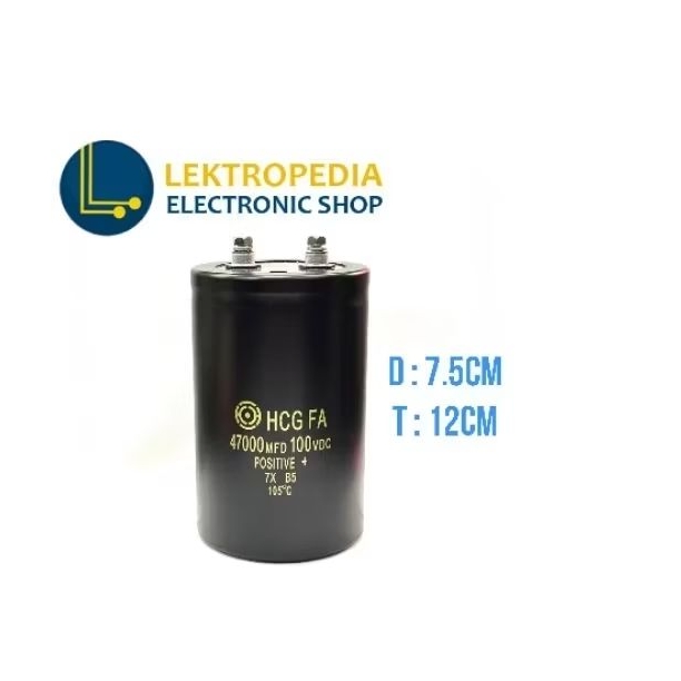Elco 47000uf 100v HCG 47000 uf mikro 100 v volt Elko 100volt kapasitor