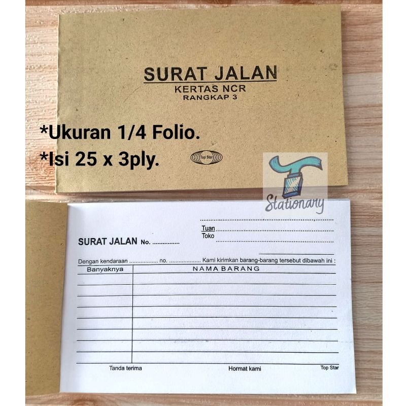 

Buku Surat Jalan 1/4 Folio, 3 Rangkap (MINIM PEMBELIAN 2 Buku).