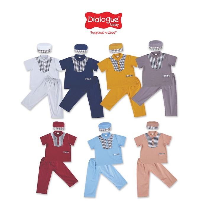 Dialogue Baby Baju Koko Peci Bayi AZKHA Collar Set Short Sleeve