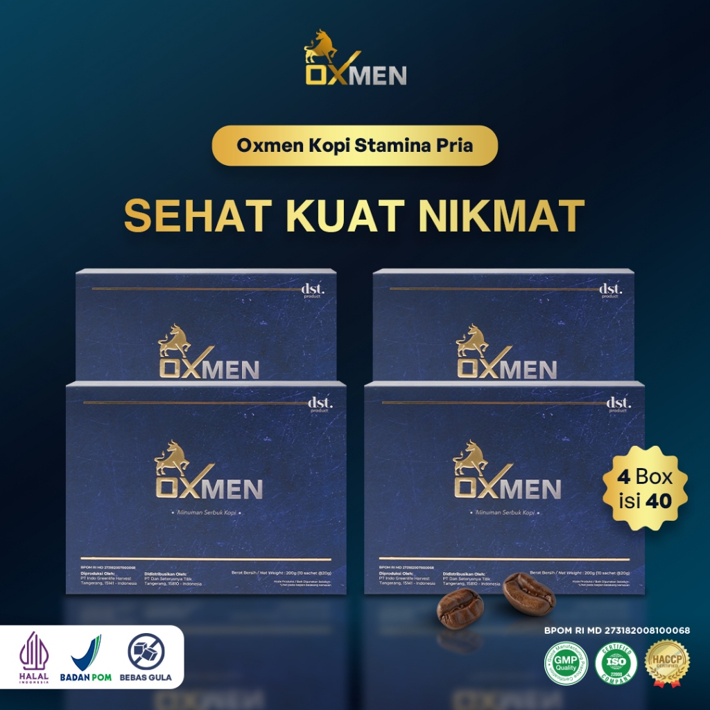 

4 Box Oxmen Kopi Stamina Pria Dewasa Kuat Tahan Lama isi 40 Sachet