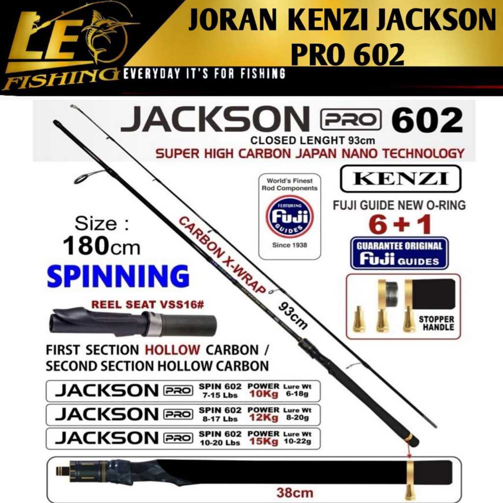 JORAN PANCING KENZI JACKSON PRO 602 7-15B 8-17LB 10-20LB SPINNING PANJANG 180CM