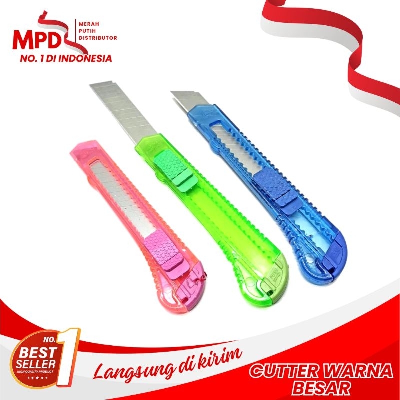 

Pisau Cutter Cuter Kater Alat Pemotong Stainless Besar Warna Random Murah