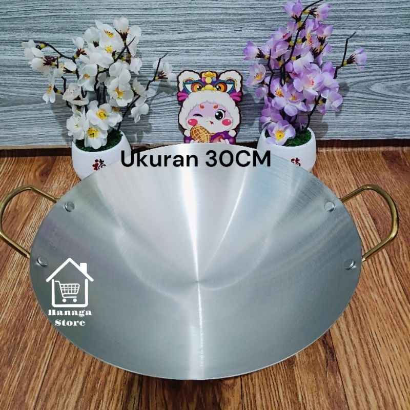 Wajan Stainless Steel Putih Kualitas Premium Tebal/Wajan Penggorengan/Kuali Stainless Steel