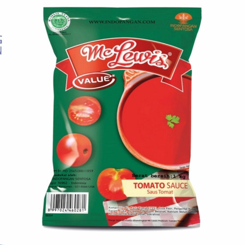 

Saus Tomat MC LEWIS VALUE Tomato Sauce 1 Kg Pouch