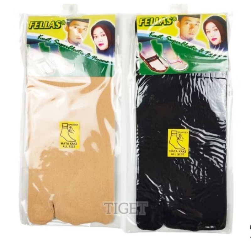 Kaos Kaki Jempol Semata Mata Kaki Fellas Pria Wanita Warna Hitam Cream