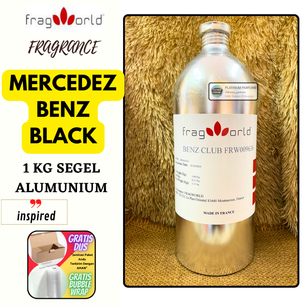 Bibit Parfum MARCEDES BENZ CLUB BLACK ( BENZ CLUB ) 1 KG SEGEL Alumunium FRAGWORLD Fragrance - PERFU