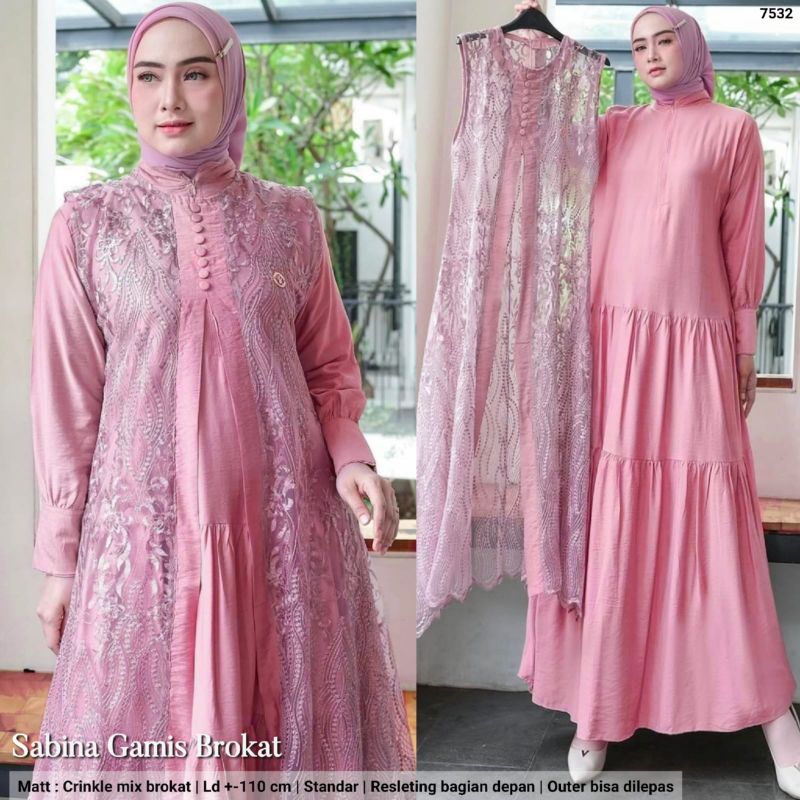 GAMIS ROMPI BROKAT MIX CRINKLE MODEL TERBARU SUPER MEWAH BEST SELLER/GAMIS WANITA IMPORT PREMIUM