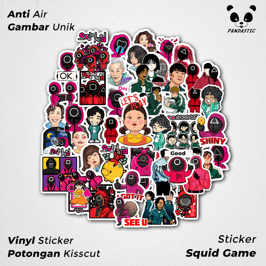 

Stiker Tempel Squid Game Drakor Kartun Film Paper Vinyl Dekorasi Laptop Koper Tumbler Kulkas DIY