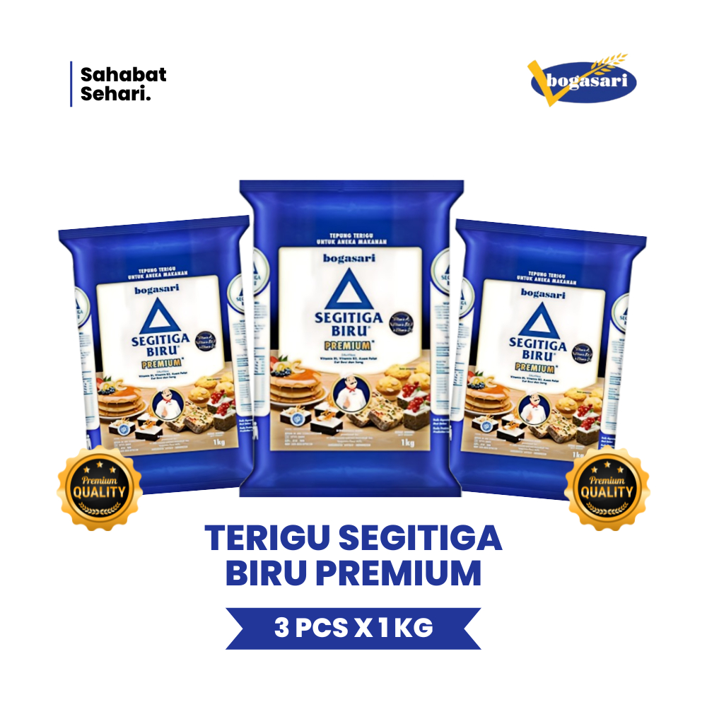 

PAKET HEMAT! Bogasari Segitiga Biru Premium Tepung Kunci 3 PCS x 1kg