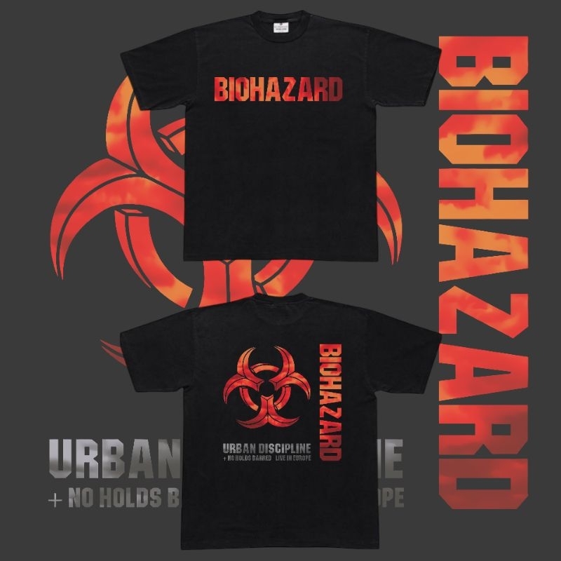 Kaos Band T Shirt Musik Unofficial "BIOHAZARD URBAN DISCIPLINE LIVE IN EUROPE"
