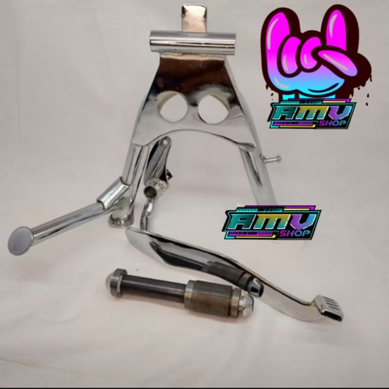 Jakgrak Jagang Jagrak Tengah Scorpio Tebel Crum Set Pedal rem Crystal ORI  Dan As Jagang