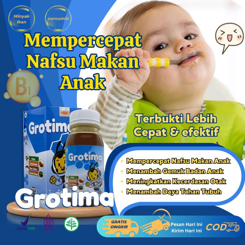 vitamin penggemuk badan anak / vitamin penambah berat badan anak / grotima vitamin penafsu makan