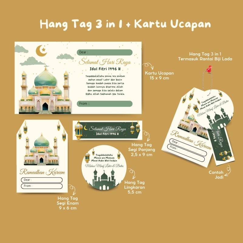 Hang Tag Souvenir Hampers Ramadan / Hang Tag Eid Mubarak Idul Fitri